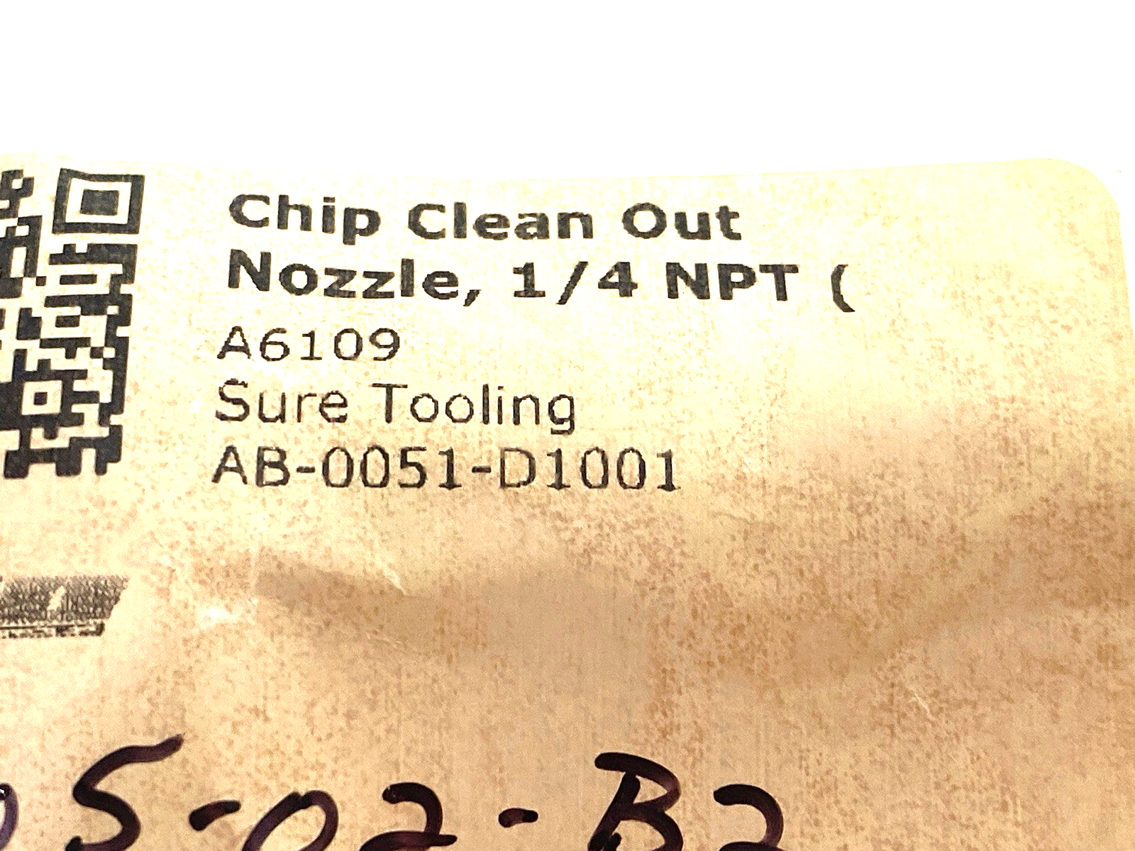 AB-0051-D1001 | Sure Tooling Chip Clean Out Nozzle 1/4" FNPT - New – Open box - Maverick Industrial Sales