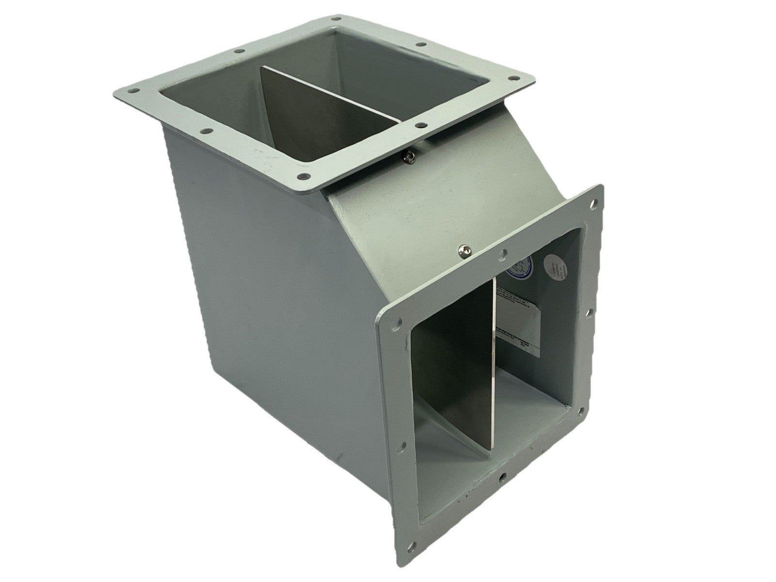 Hoffman F66WE90 Elbow 90-Degree Feed-Through Wireway 6" x 6" Gray Mild Steel - Maverick Industrial Sales