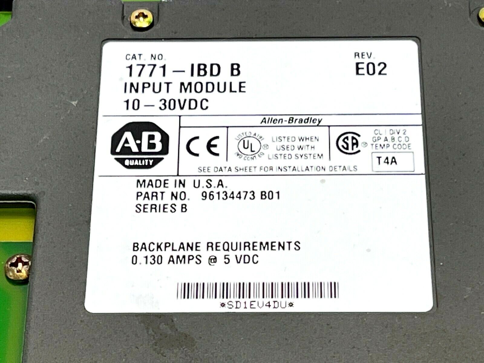 Allen Bradley 1771-IBD B Rev E02 Input Module 10-30VDC - Maverick Industrial Sales