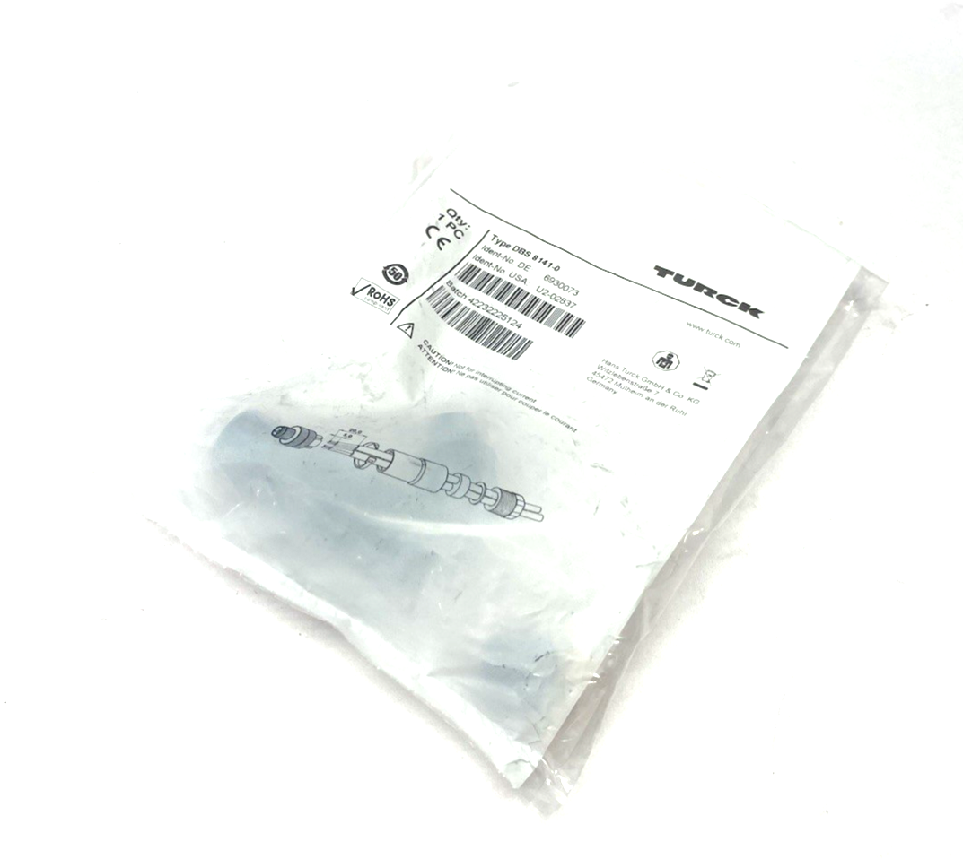 DBS 8141-0 | Turck Field Wireable Connector M12 4-pin Male, U2-02837, 6930073 - New - Maverick Industrial Sales