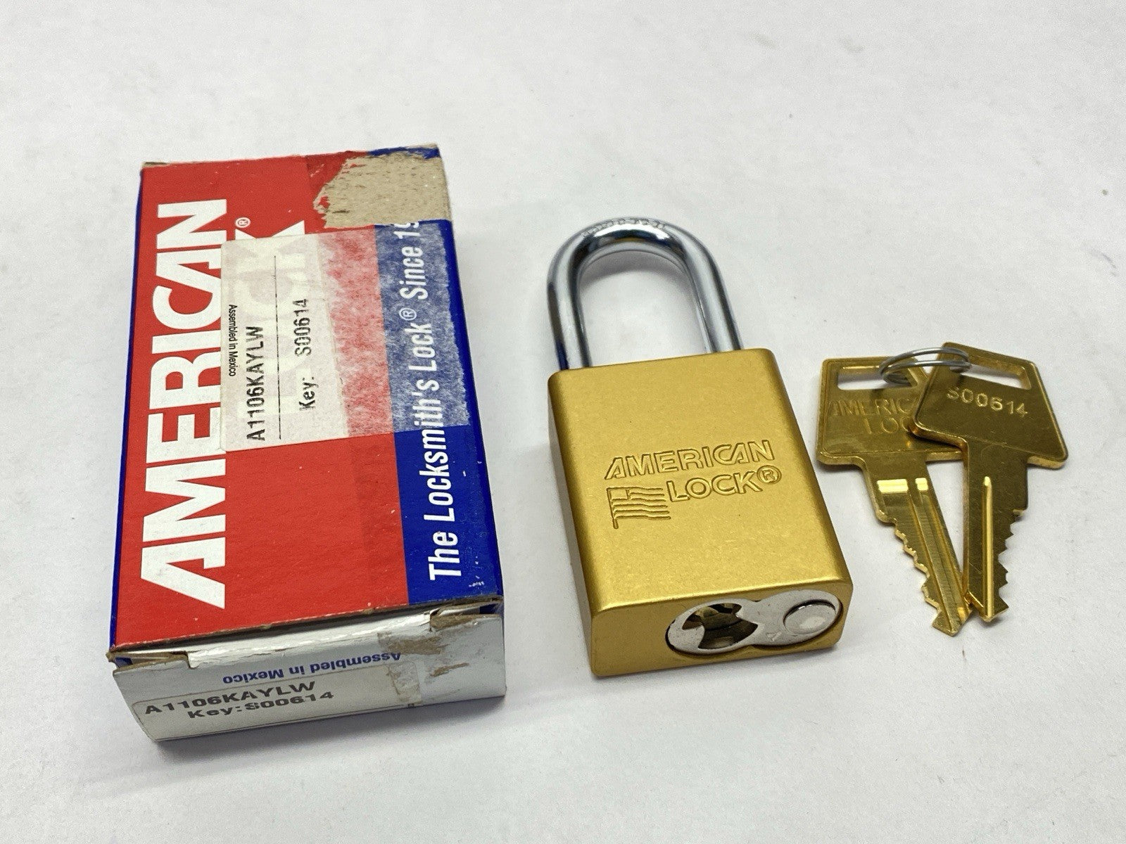 A1106KAYLW | American Lock Lockout Padlock Yellow Key S00614 LOT OF 9 - New – Open box - Maverick Industrial Sales