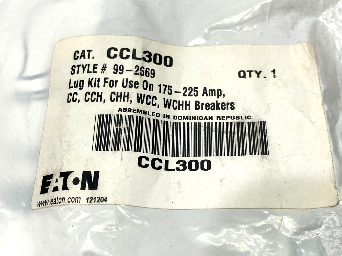 Eaton CCL300 Lug Kit for 175-225A, CC,CCH, CHH, WCC, WCHH Circuit Breakers - Maverick Industrial Sales