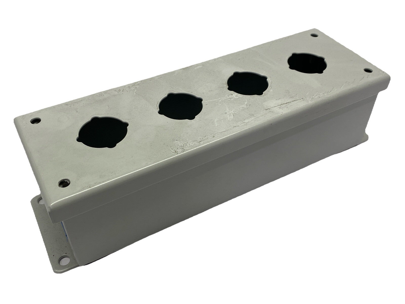 Saginaw Controls SCE-4PB Pushbutton Enclosure 4-Hole Gray - Maverick Industrial Sales