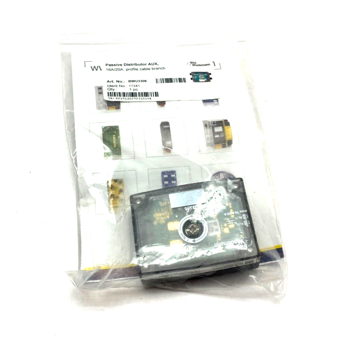 Bihl+Wiedemann BWU3306 Passive Distributor 16A/20A Profile Cable Branch 17241 - Maverick Industrial Sales