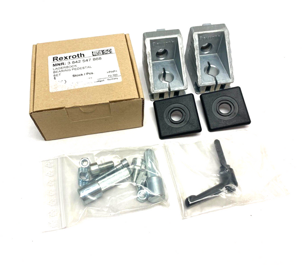 Bosch Rexroth 3842547868 Bearing Pedestal Silver Set Black Caps - Maverick Industrial Sales