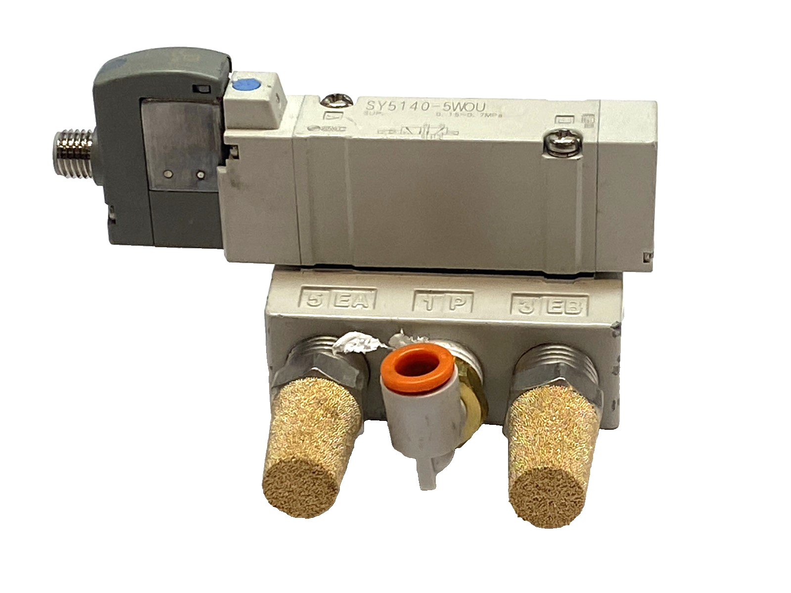 SMC SY5140-5WOU Solenoid Valve 2-Pos 5-Port Single 24VDC M8 Base Mounted - Maverick Industrial Sales