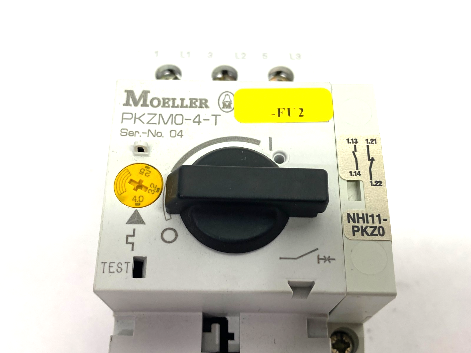 Moeller PKZM0-4-T Transformer-Protective Circuit Breaker 3-Pole w/ NHI11-PKZ0 - Maverick Industrial Sales