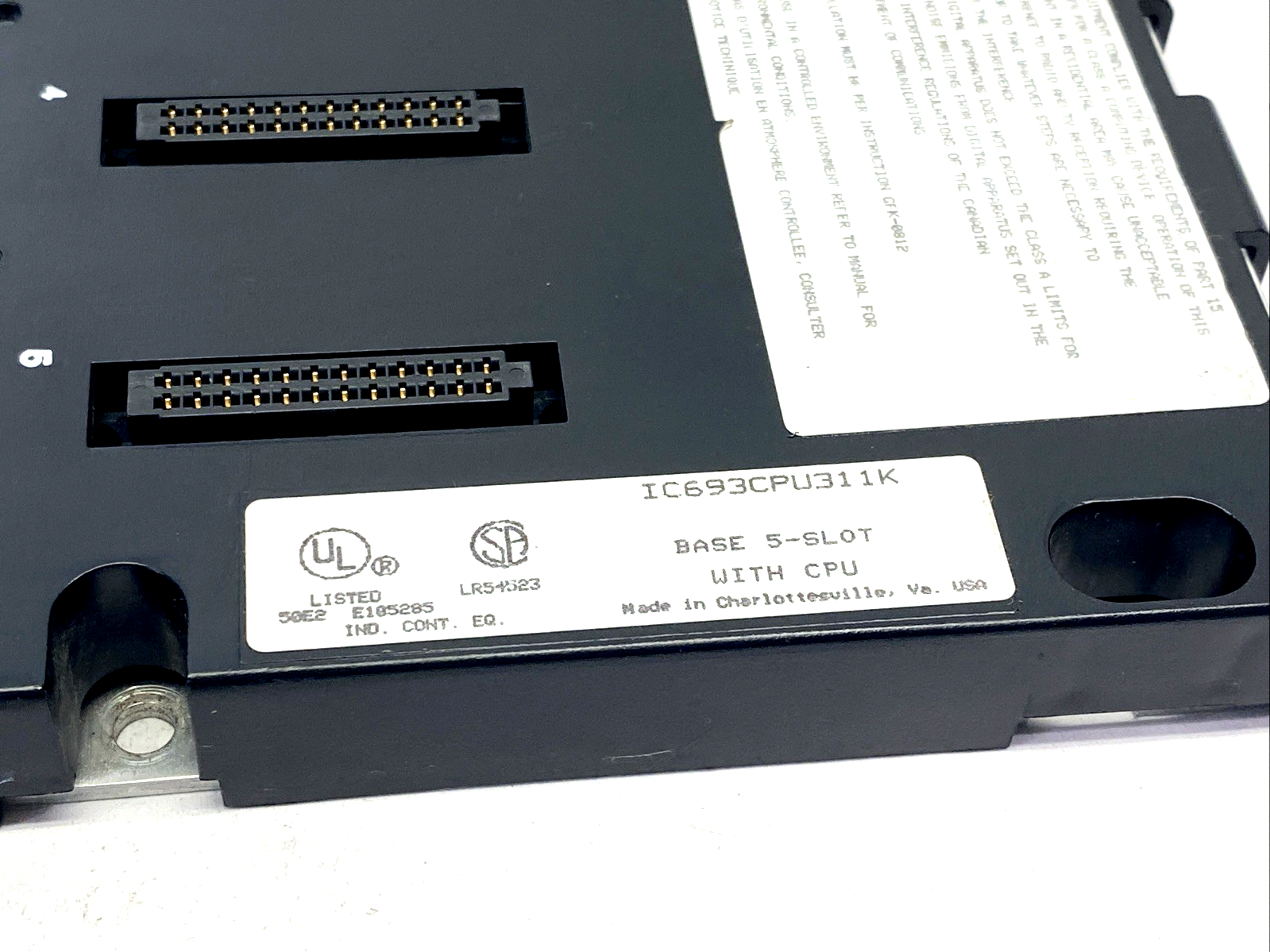 GE Fanuc IC693CPU311K PLC 5-Slot Base/Chassis Module With CPU - Maverick Industrial Sales