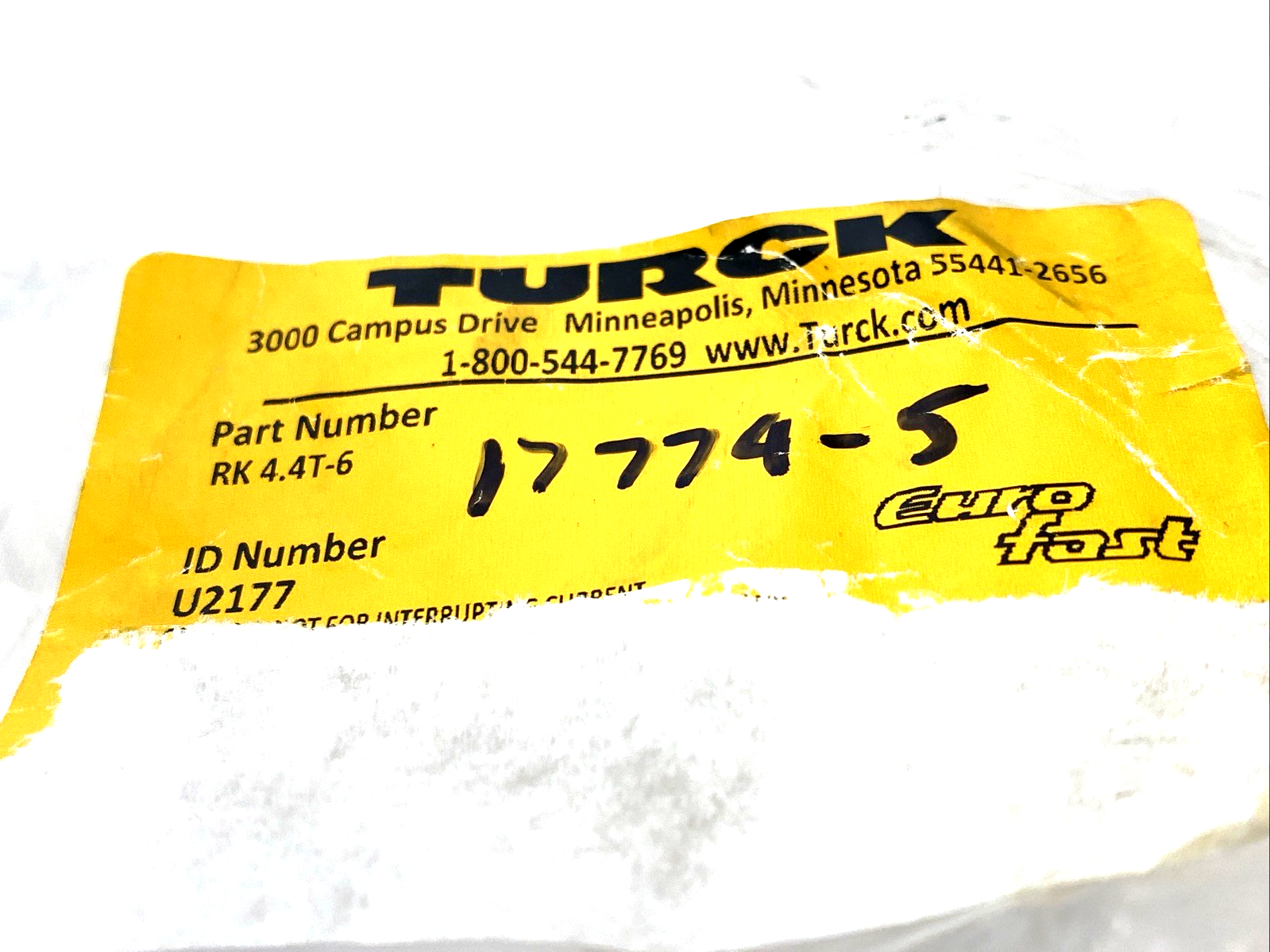 Turck RK 4.4T-6 Connection Cable M12 Female 4-Pin 6m U2177 - Maverick Industrial Sales