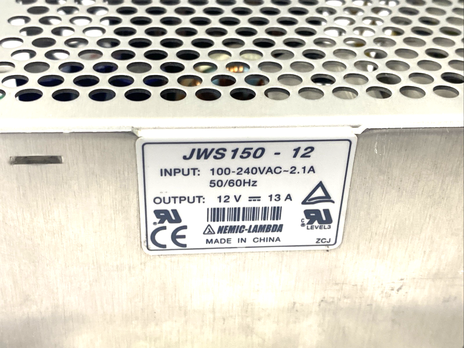 JWS150-12 | Nemic-Lambda Power Supply 100-240VAC 2.1A, 12VDC 13A - Used - Maverick Industrial Sales