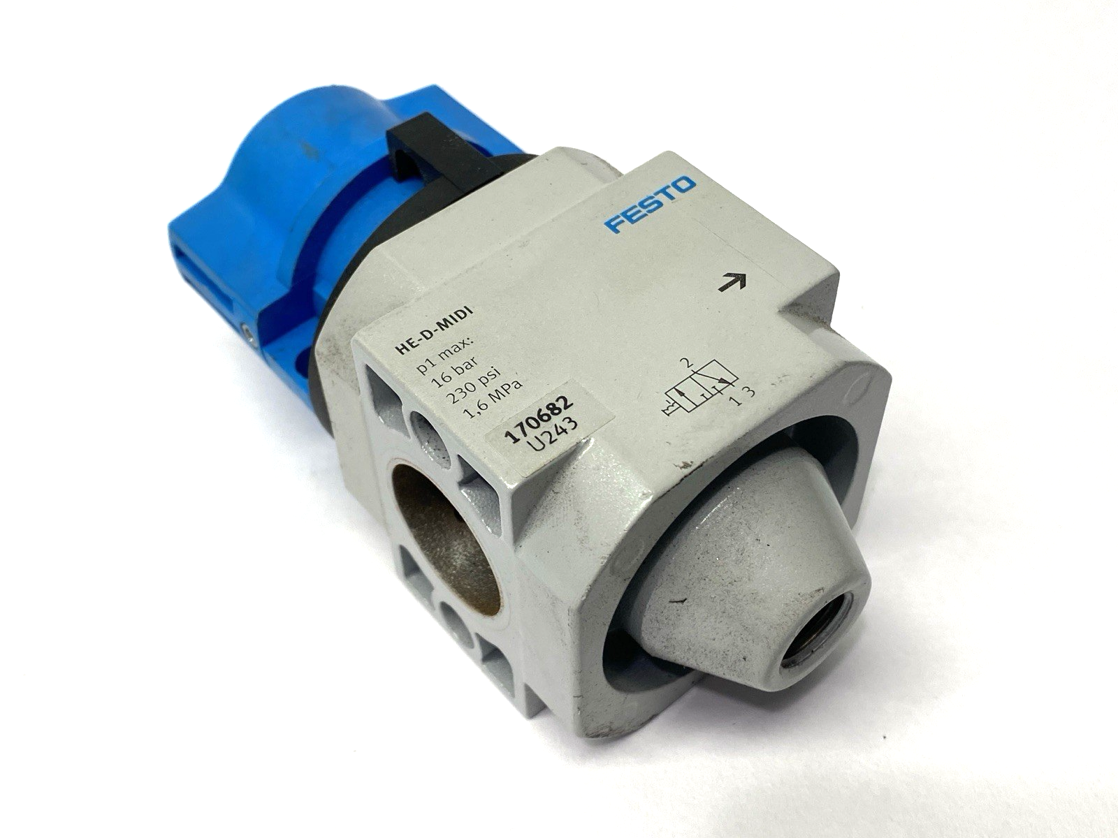 Festo HE-D-MIDI Manual On/Off Valve 230PSI 170682 - Maverick Industrial Sales