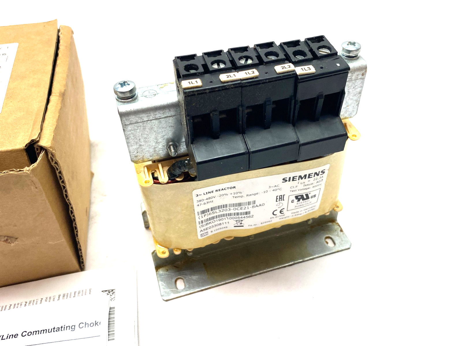 Siemens 6SL3203-0CE21-8AA0 SINAMICS Line Reactor 380-480V - Maverick Industrial Sales