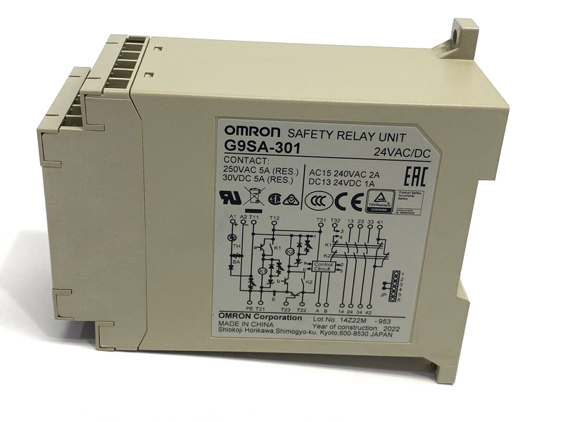 Omron G9SA-301 Safety Relay Unit 24VAC/DC - Maverick Industrial Sales