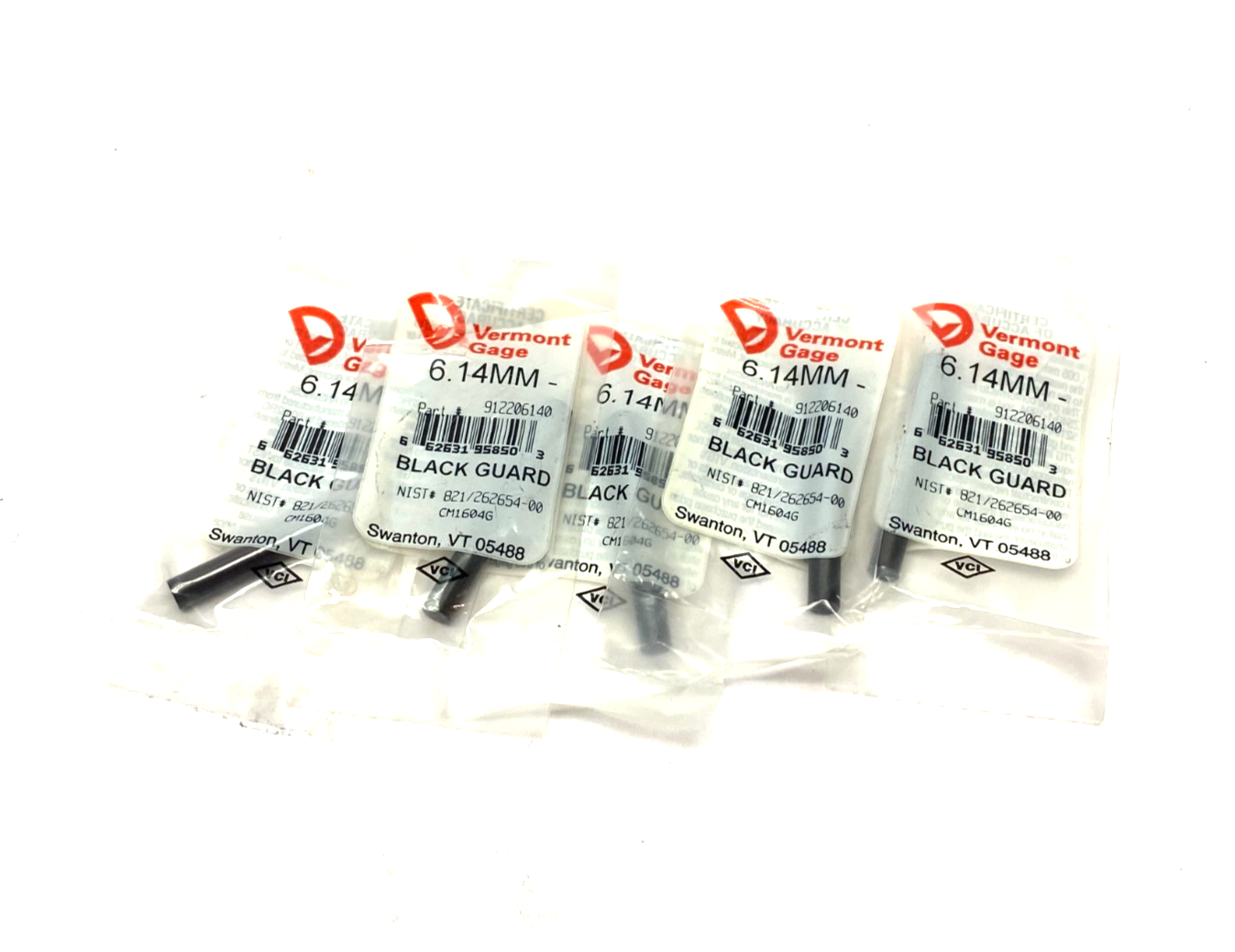Vermont Gage 912206140 Black Guard 6.14mm Pin Gage LOT OF 5 - Maverick Industrial Sales