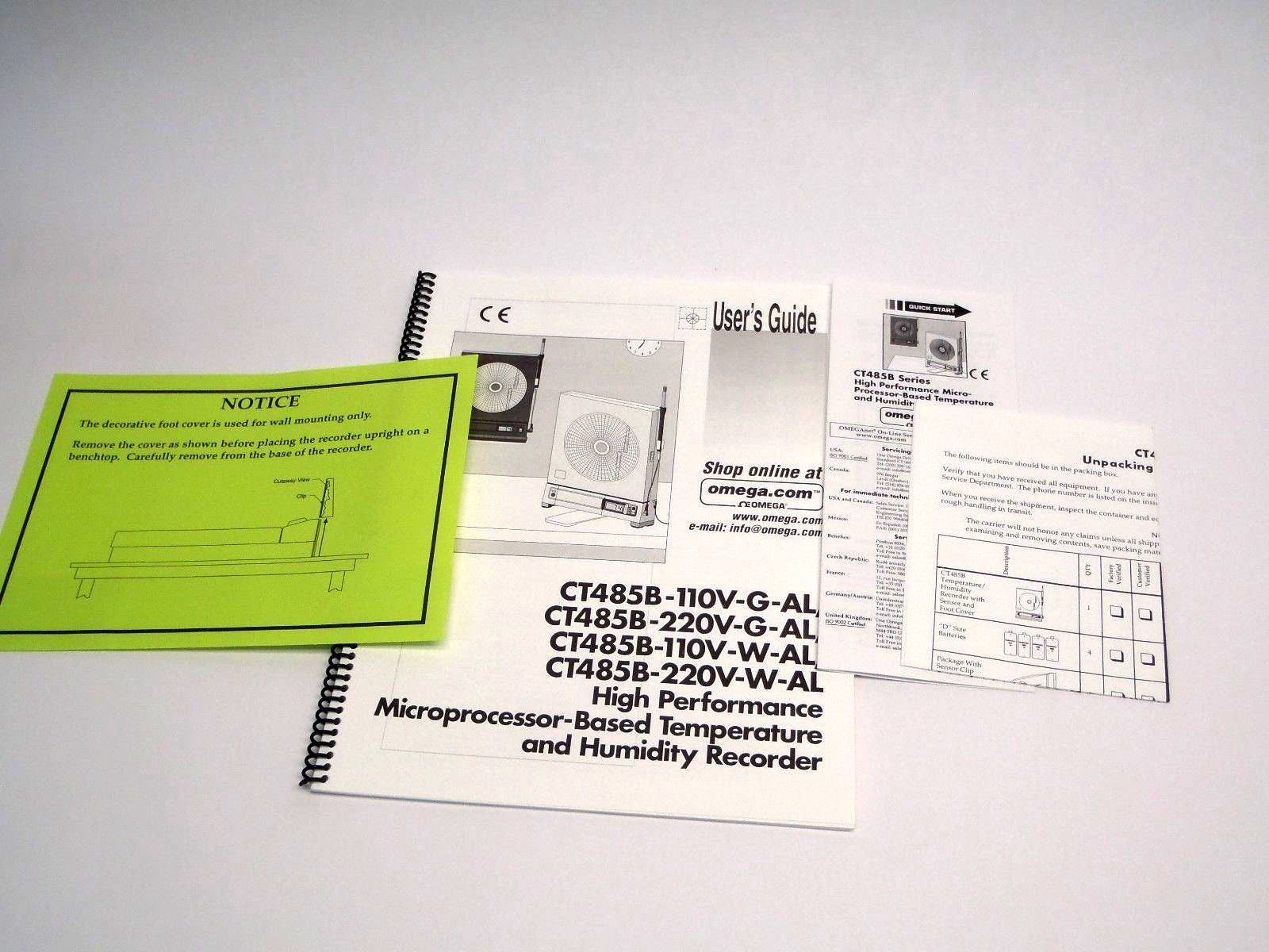 Omega User Guide for CT485B Series Temp/ Humidity Recorder - Maverick Industrial Sales