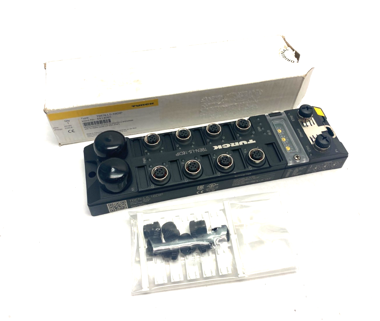 Turck TBEN-L5-16DIP Compact Multiprotocol I/O Module for Ethernet, 6814085 - Maverick Industrial Sales