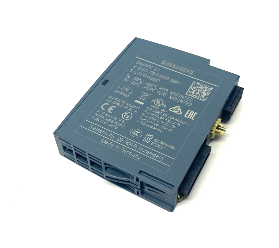 Siemens 6ES7 135-6GB00-0BA1 SIMATIC ET 200SP Analog Output Module AQ 2xI - Maverick Industrial Sales