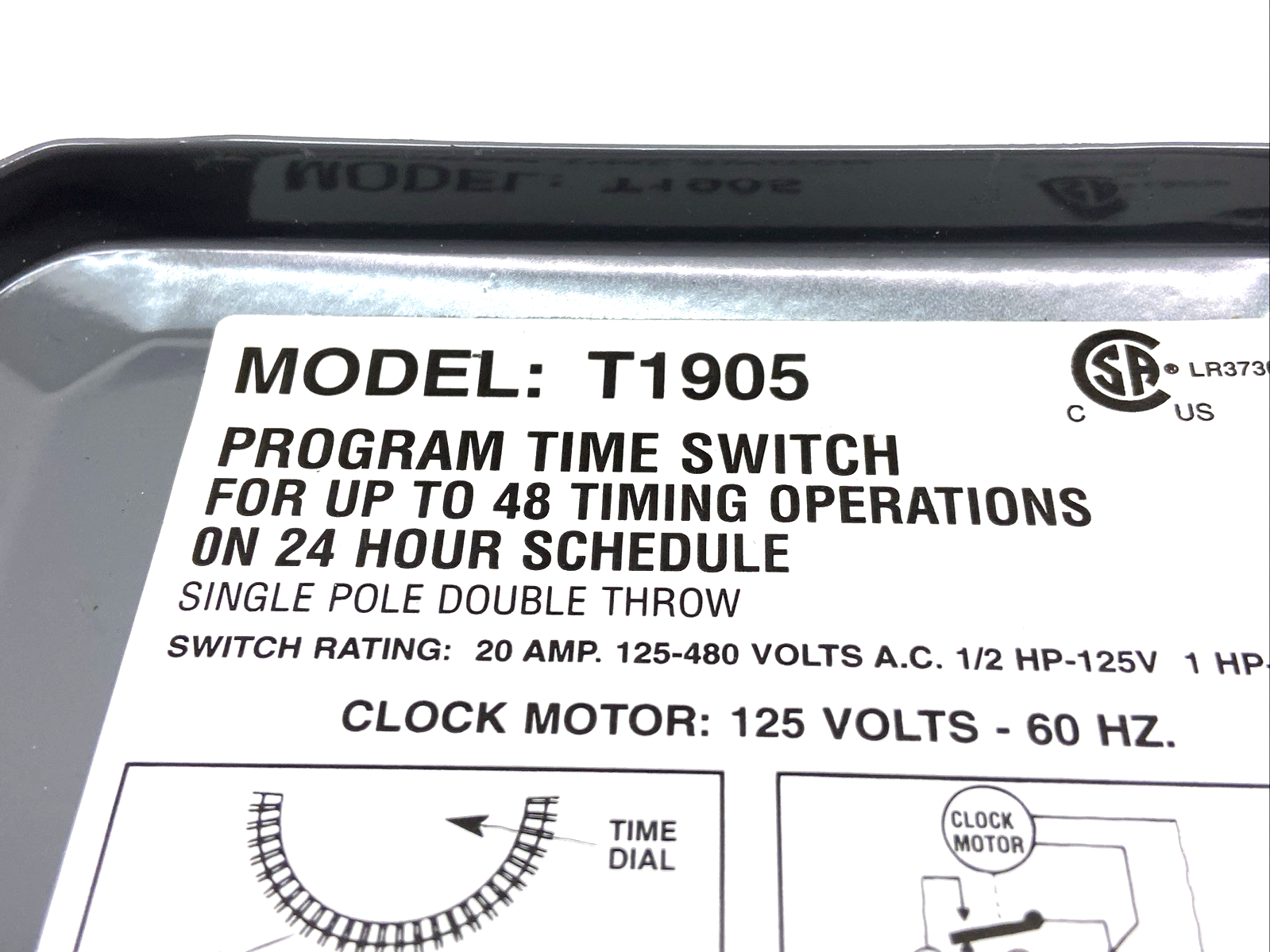 Intermatic T1905 Program Time Switch SPDT 20A 125-480VAC 1/2Hp 50Hz - Maverick Industrial Sales