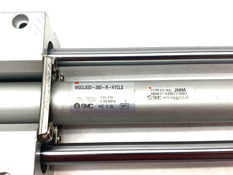 SMC MGCLB20-300-R-H7CLS Guided Bearing Cylinder 300mm Stroke HEAVY SHELF WEAR - Maverick Industrial Sales