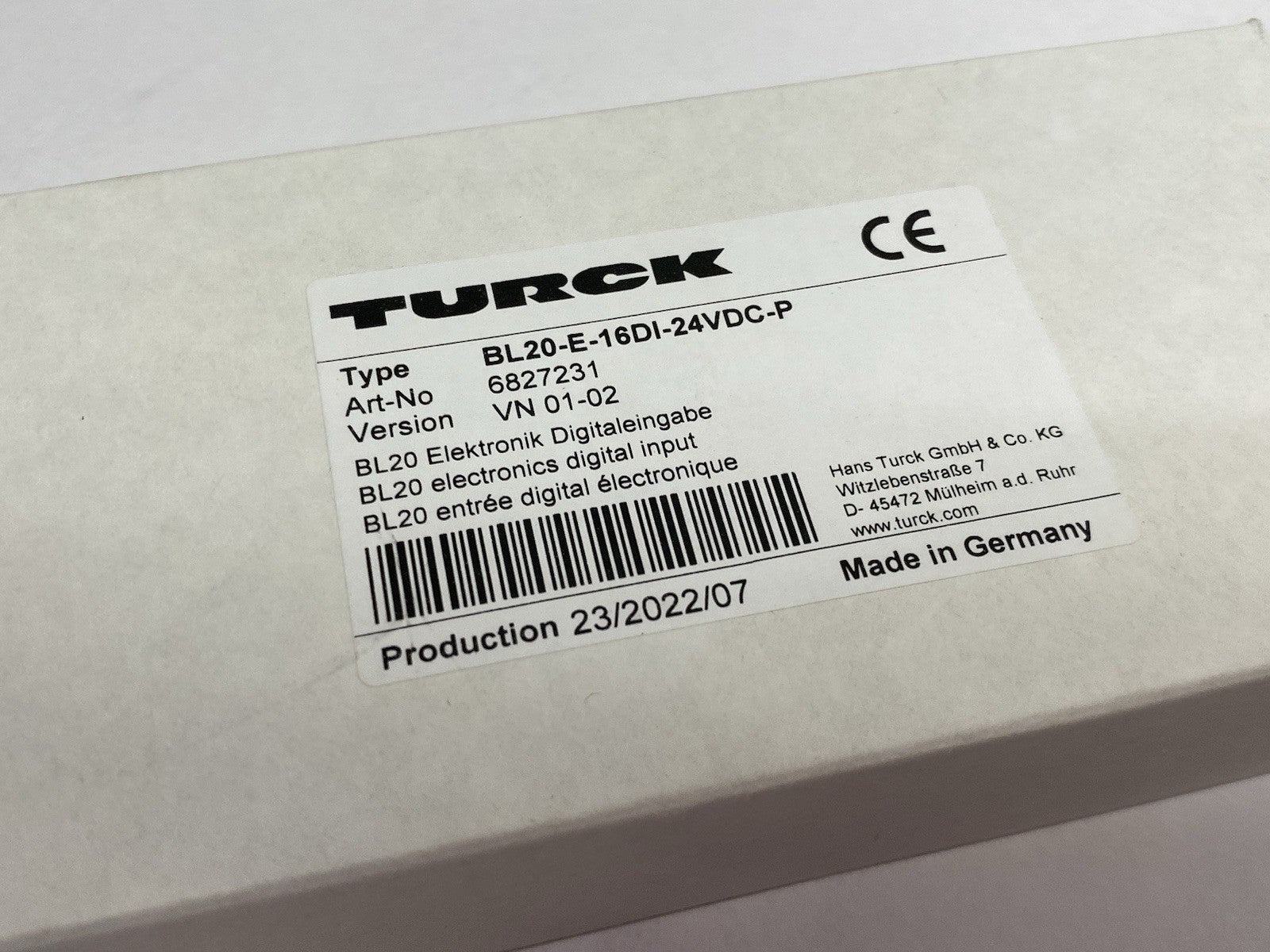 BL20-E-16DI-24VDC-P | Turck Economy Module 16-Digital Inputs, PNP, 6827231 - New Other - Maverick Industrial Sales