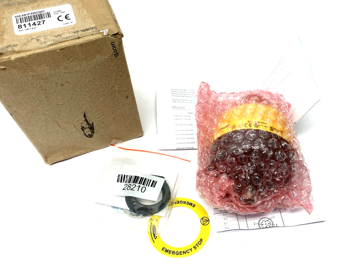 Banner SSA-EB1P-02ECQ4C Emergency Stop Pushbutton, 30mm Mount, 811427 - Maverick Industrial Sales