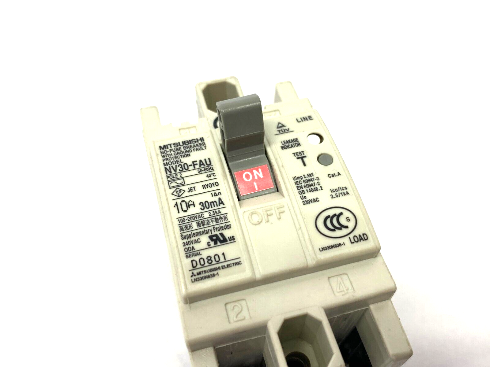 Mitsubishi NV30-FAU No-Fuse Circuit Breaker 2-Pole LN330N836-1 - Maverick Industrial Sales