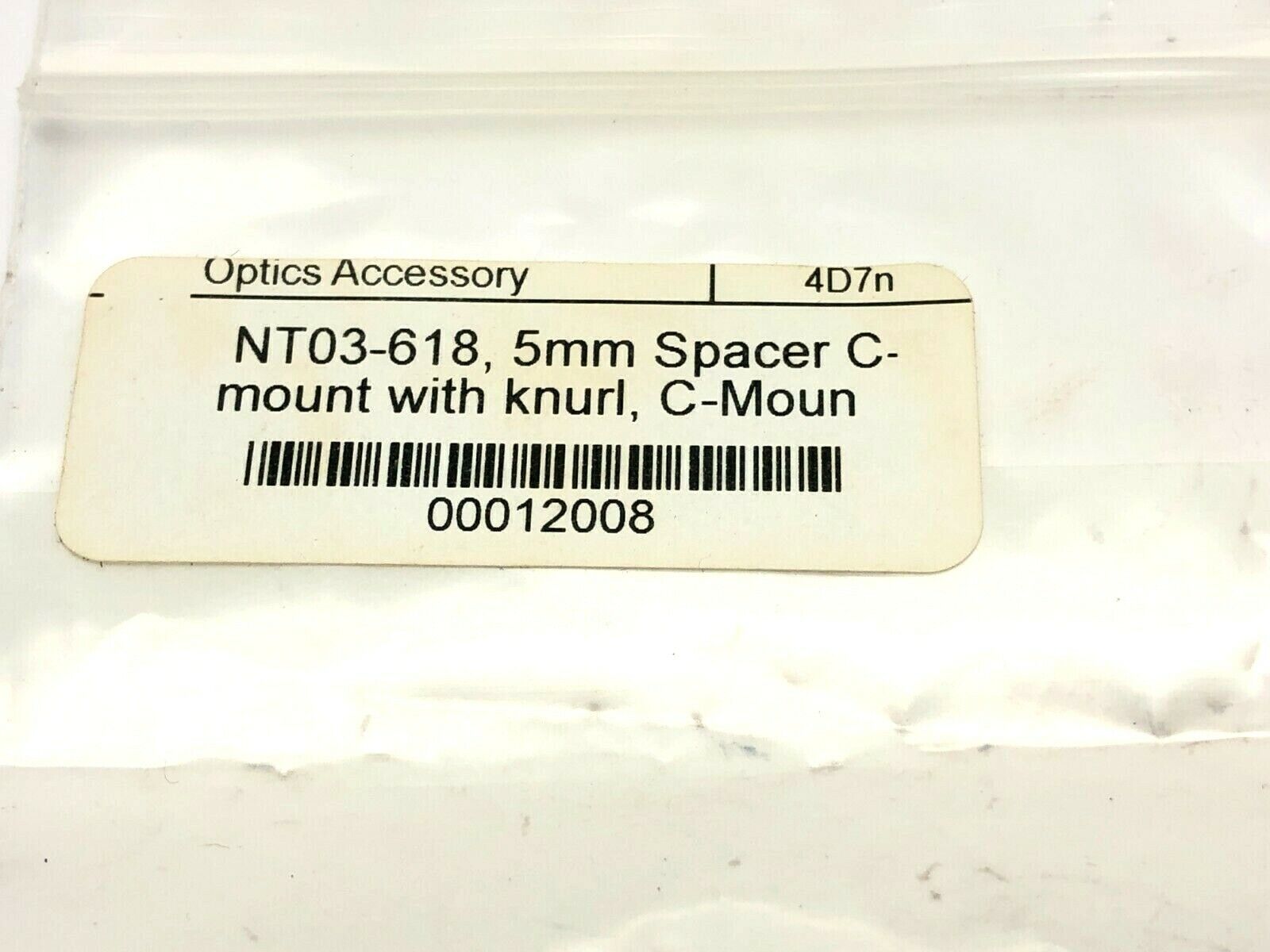 Edmund NT03-618 Spacer C-Mount w/ Knurl 5mm - Maverick Industrial Sales