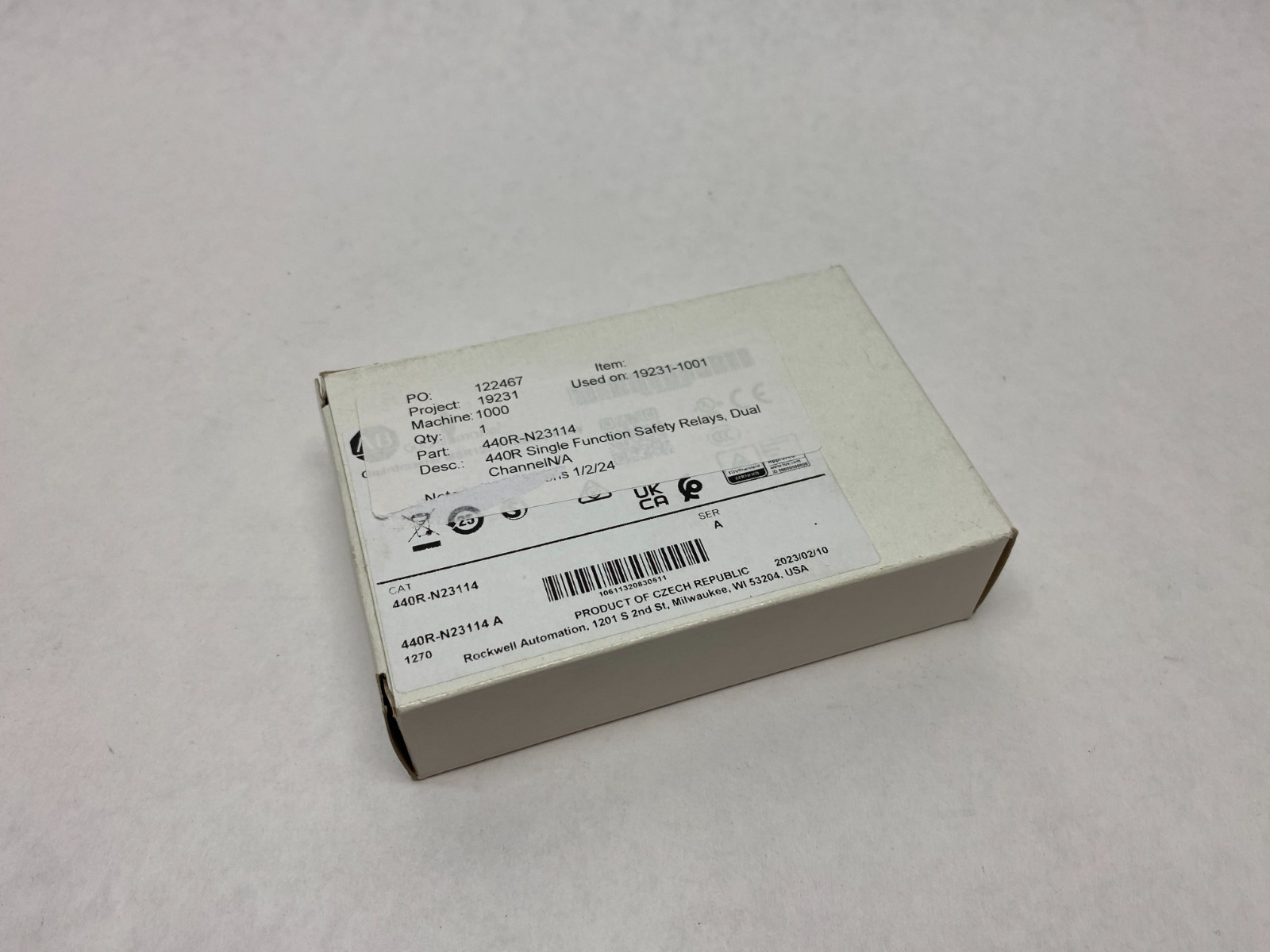 440R-N23114 | Allen Bradley Ser. A Guardmaster Safety Relay MSR126.1T Dual-Channel - New – Open box - Maverick Industrial Sales