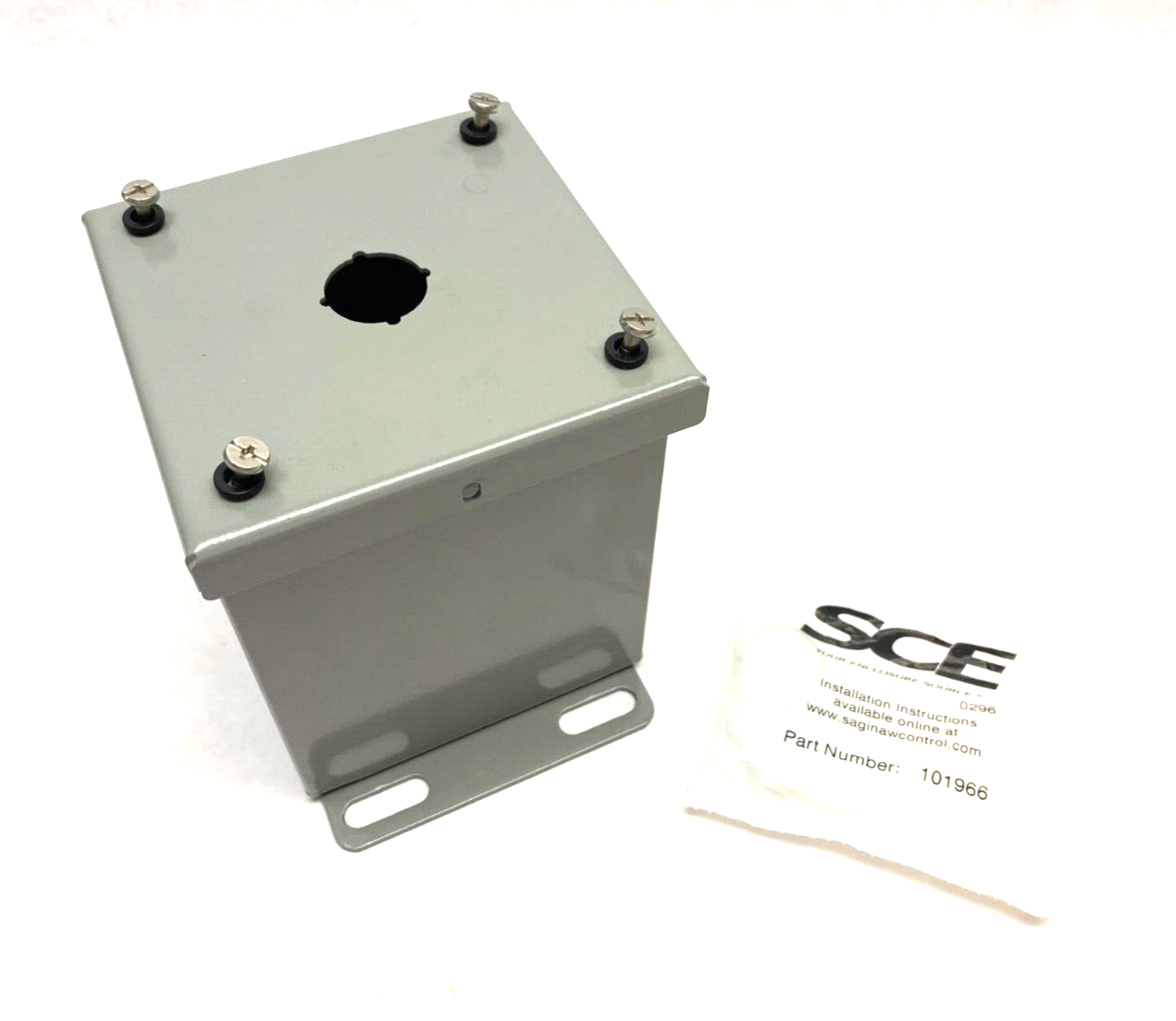 Saginaw Control & Engineering SCE-1PBXI Pushbutton Enclosure 4" x 4" Gray Steel - Maverick Industrial Sales