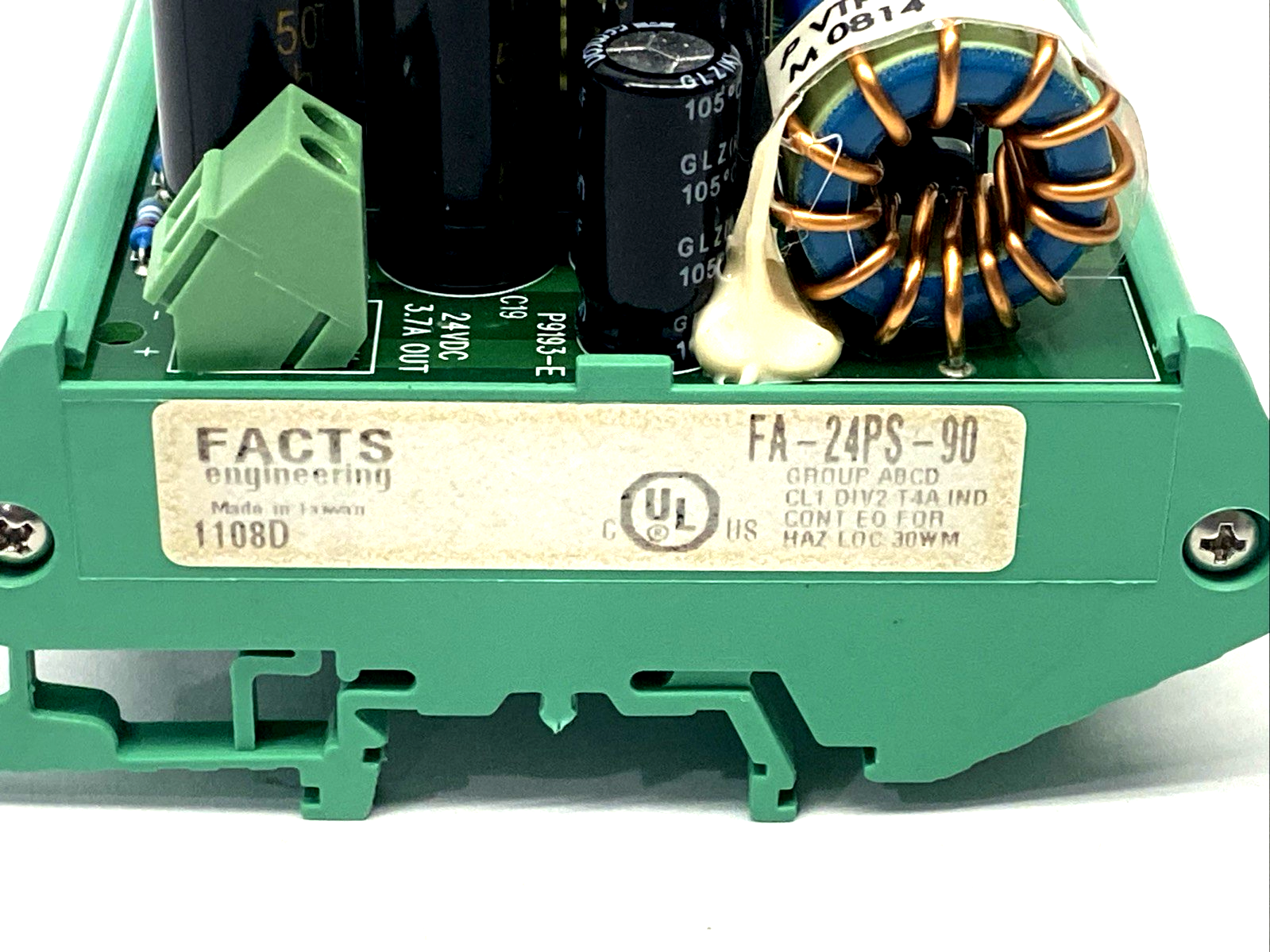 FACTS Engineering FA-24PS-90 Open Frame Power Supply, 120-240VAC 24VDC 3.7A/90W - Maverick Industrial Sales