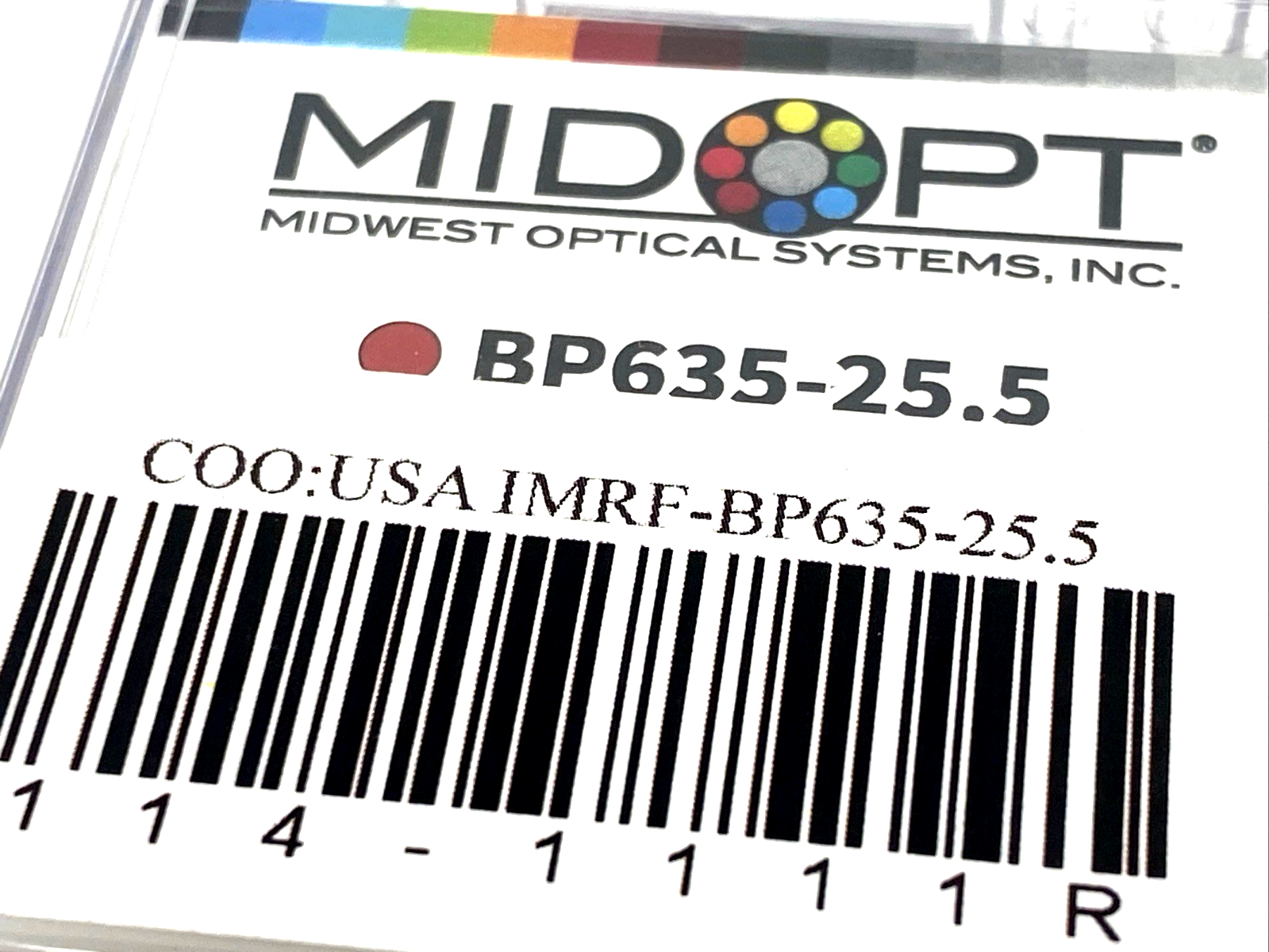 BP635-25.5 | Midwest Optical Light Red Bandpass Filter M25.5x0.5, IMRF- - New Other - Maverick Industrial Sales