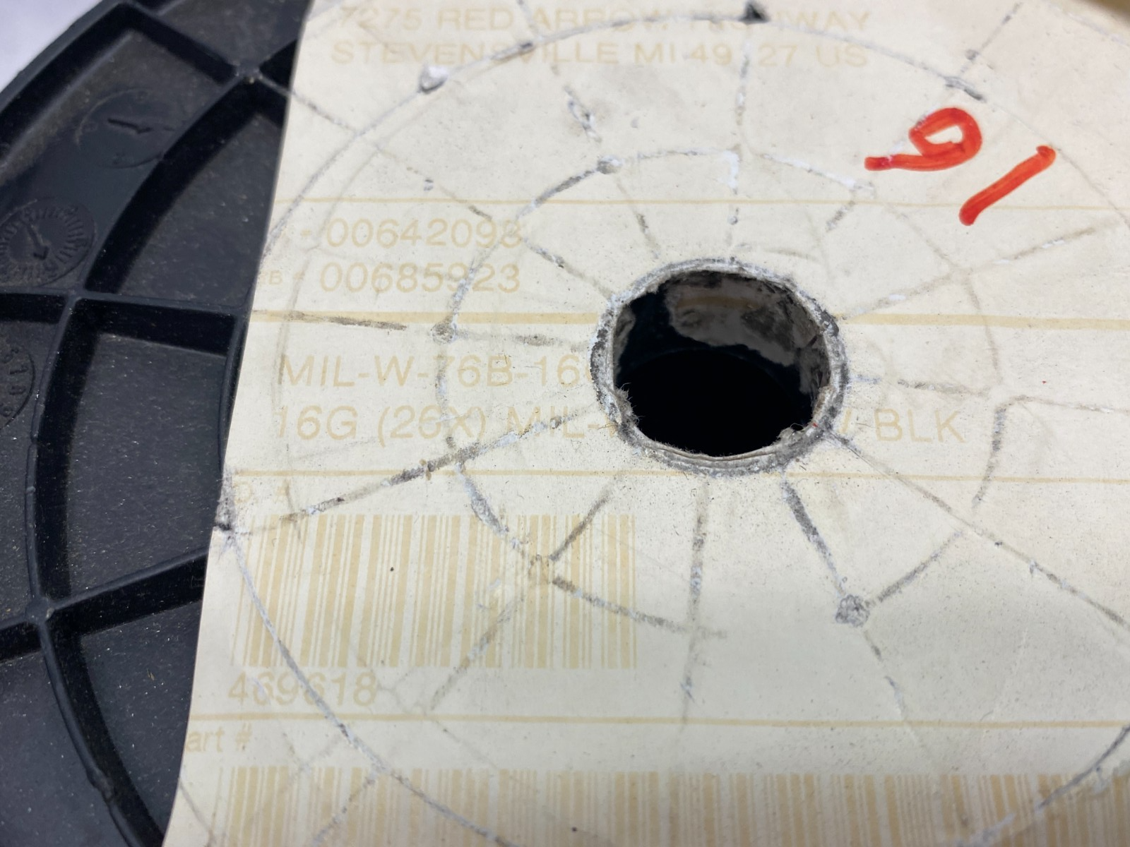 MIL-W-76B-16G | Allied Wire and Cable Hook-Up Wire, Black ABT~ 600 FOOT ROLL - New – Open box - Maverick Industrial Sales