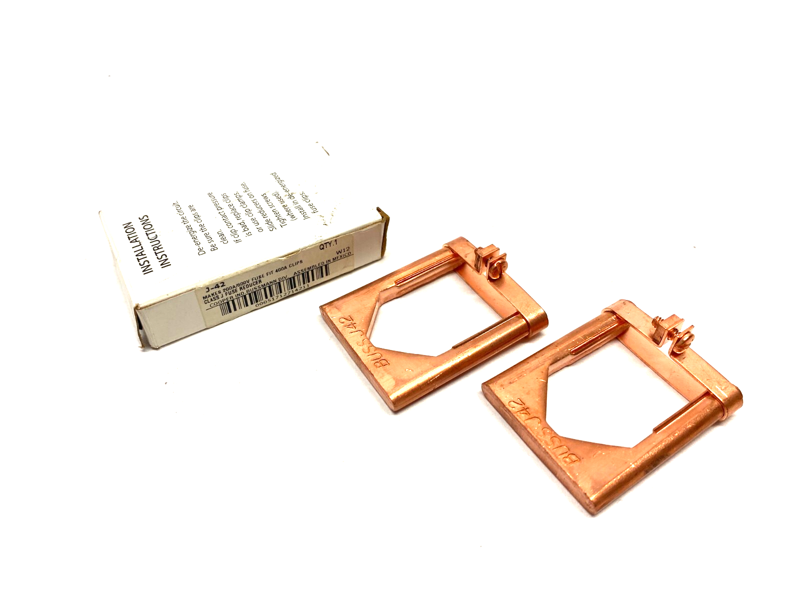 Cooper Bussmann J-42 Fuse Reducer Clip Makes 200A 600V Fit 400A BOX OF 2 - Maverick Industrial Sales