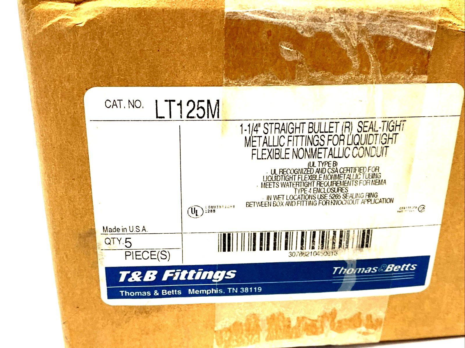 Thomas & Betts LT125M 1-1/4" Liquidtight Conduit Bullet w/ Nylon Insert 5-PACK - Maverick Industrial Sales