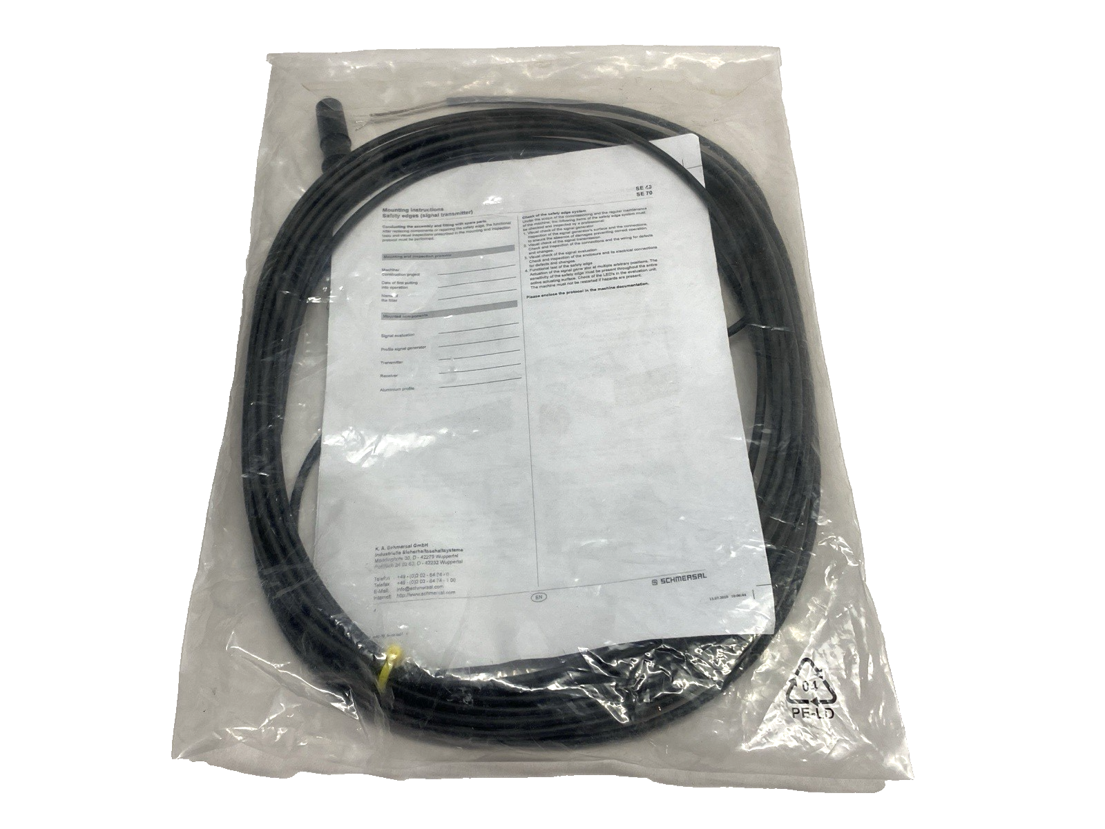 Schmersal 101179375 Sensor Cordset Ver 2.0 6,5m/3m - Maverick Industrial Sales