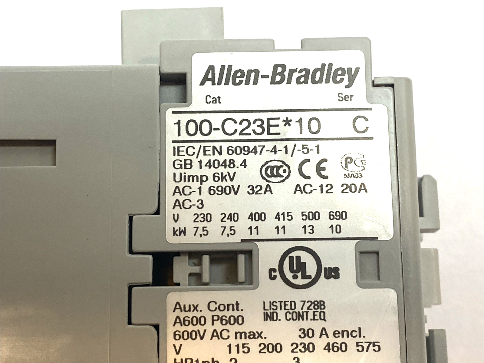 100-C23EZJ10 | Allen‑Bradley 3-Pole 23A Contactor 24VDC Coil 1NO IEC - Used - Maverick Industrial Sales