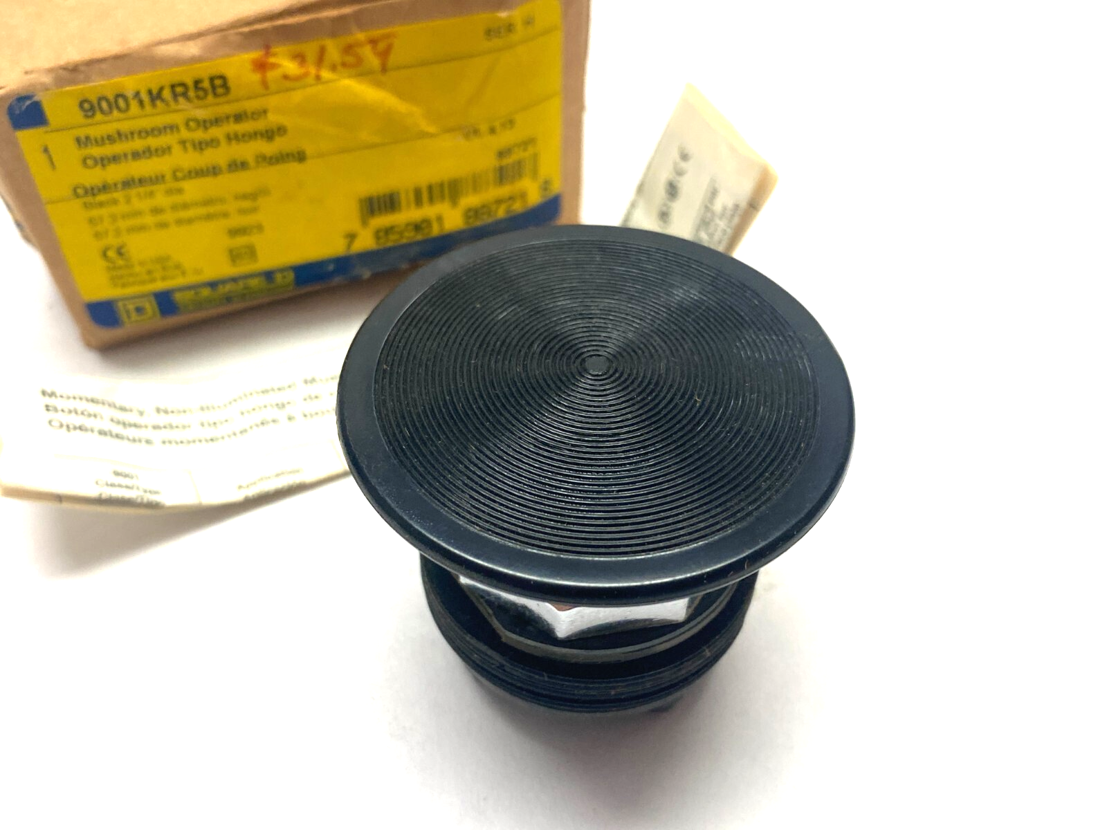 Square D 9001KR5B Mushroom Head Operator Pushbutton Black 2-1/4" Dia. - Maverick Industrial Sales