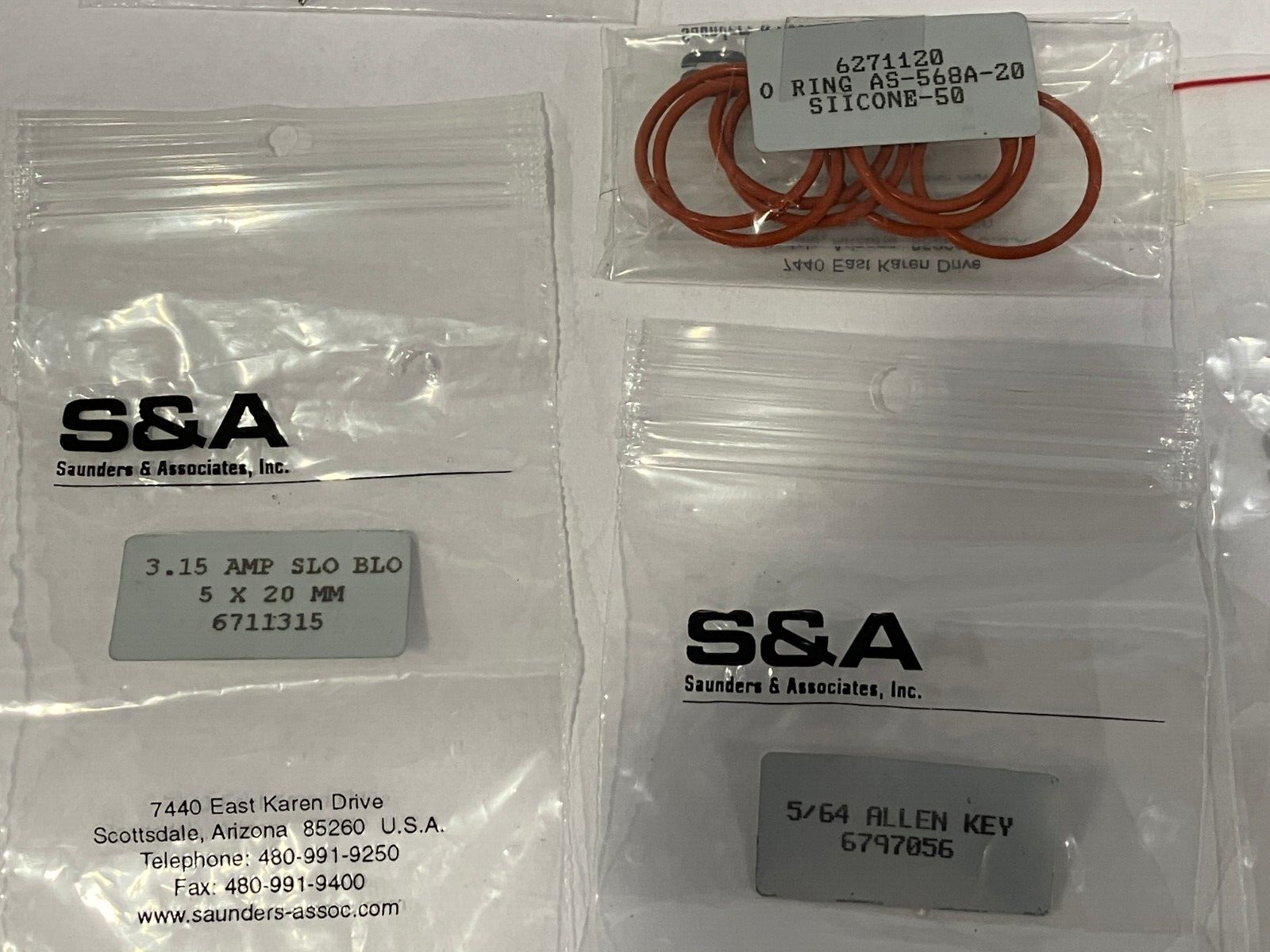 Saunders & Associates Assorted Accessories, O-Rings, Nuts, Bolts, Fuses - Maverick Industrial Sales
