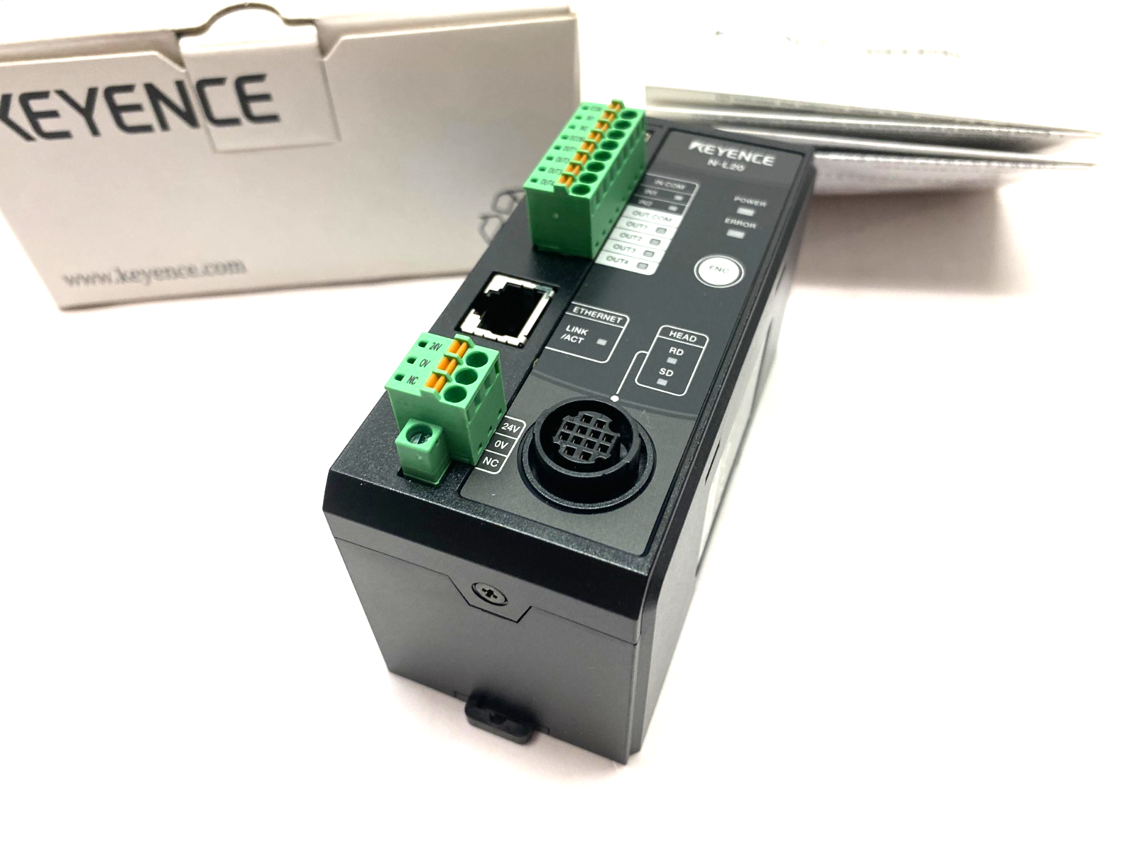 Keyence N-L20 Ethernet Communication Connection Unit 11-Point Display 24VDC - Maverick Industrial Sales