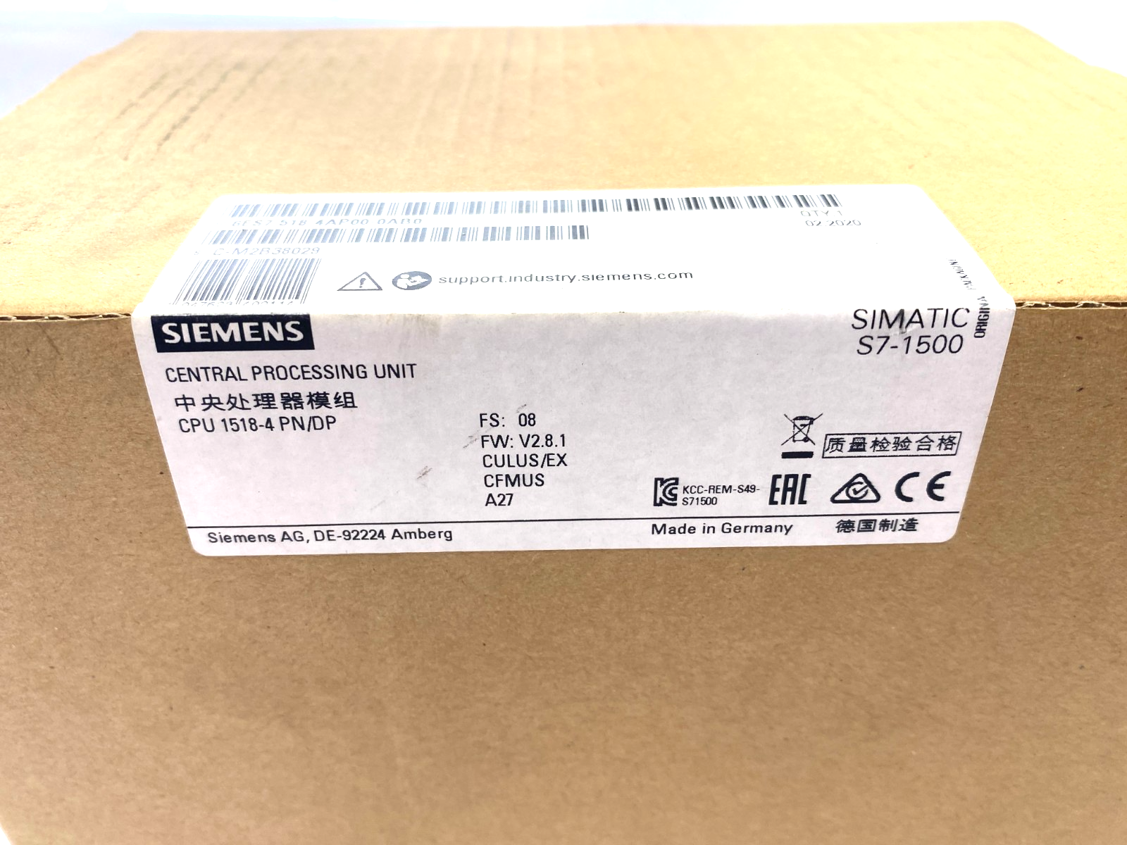 Siemens 6ES7 518-4AP00-0AB0 SIMATIC S7-1500 CPU Unit 1518-4 PN/DP - Maverick Industrial Sales