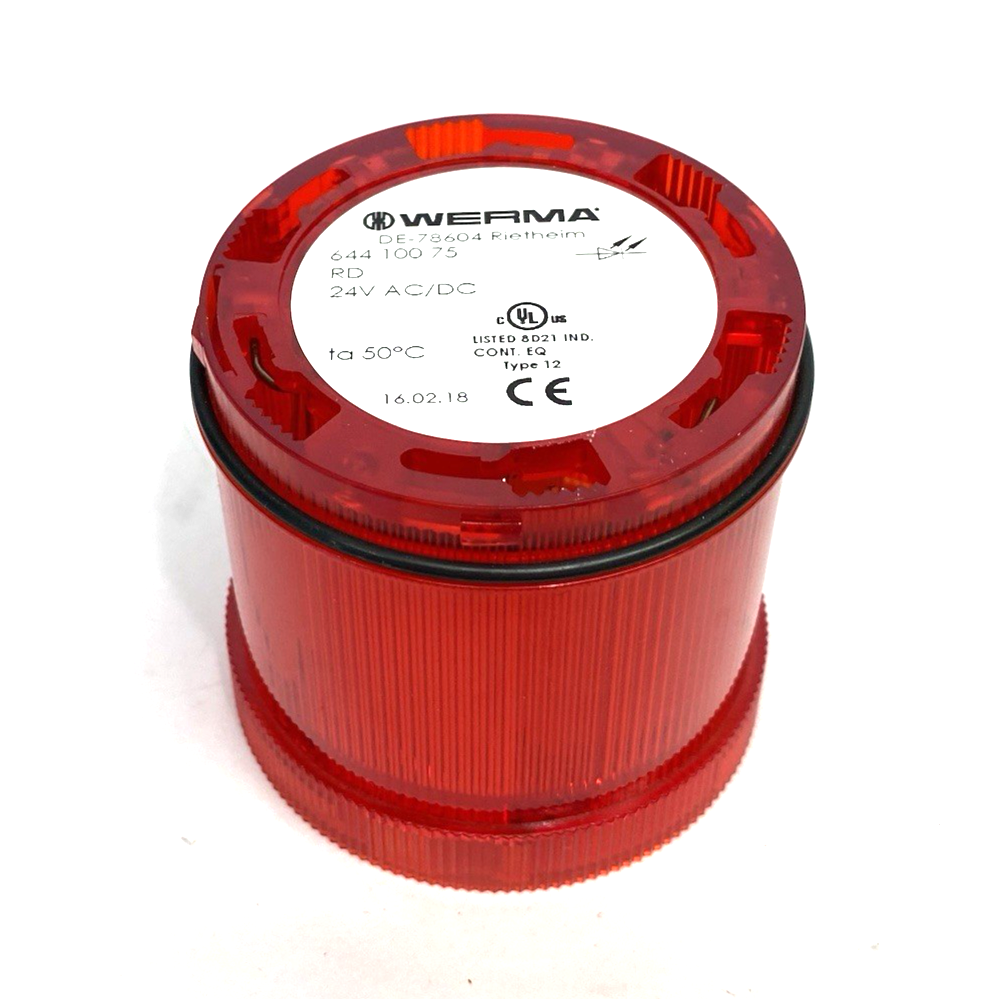 Werma 644.100.75 Permanent LED Light Red 24V AC/DC KS71 - Maverick Industrial Sales