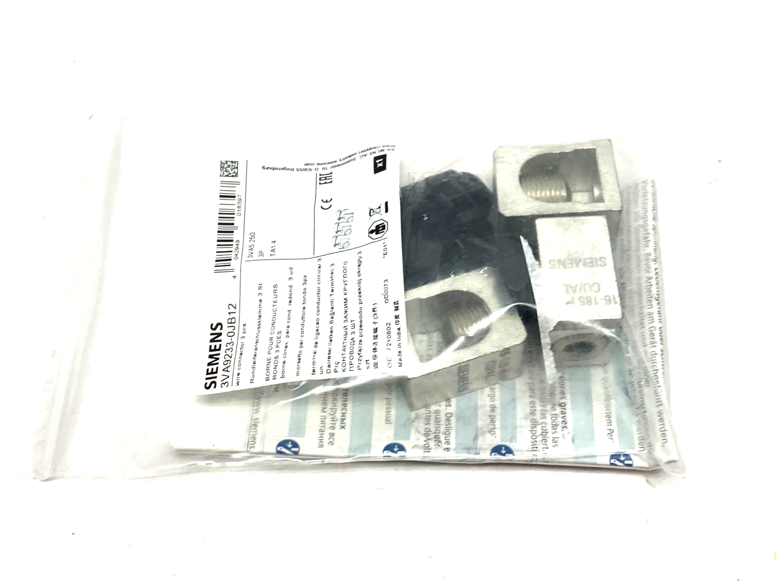 Siemens 3VA9233-0JB12 Terminal Lug Wire Connector Kit 3 PCS - Maverick Industrial Sales