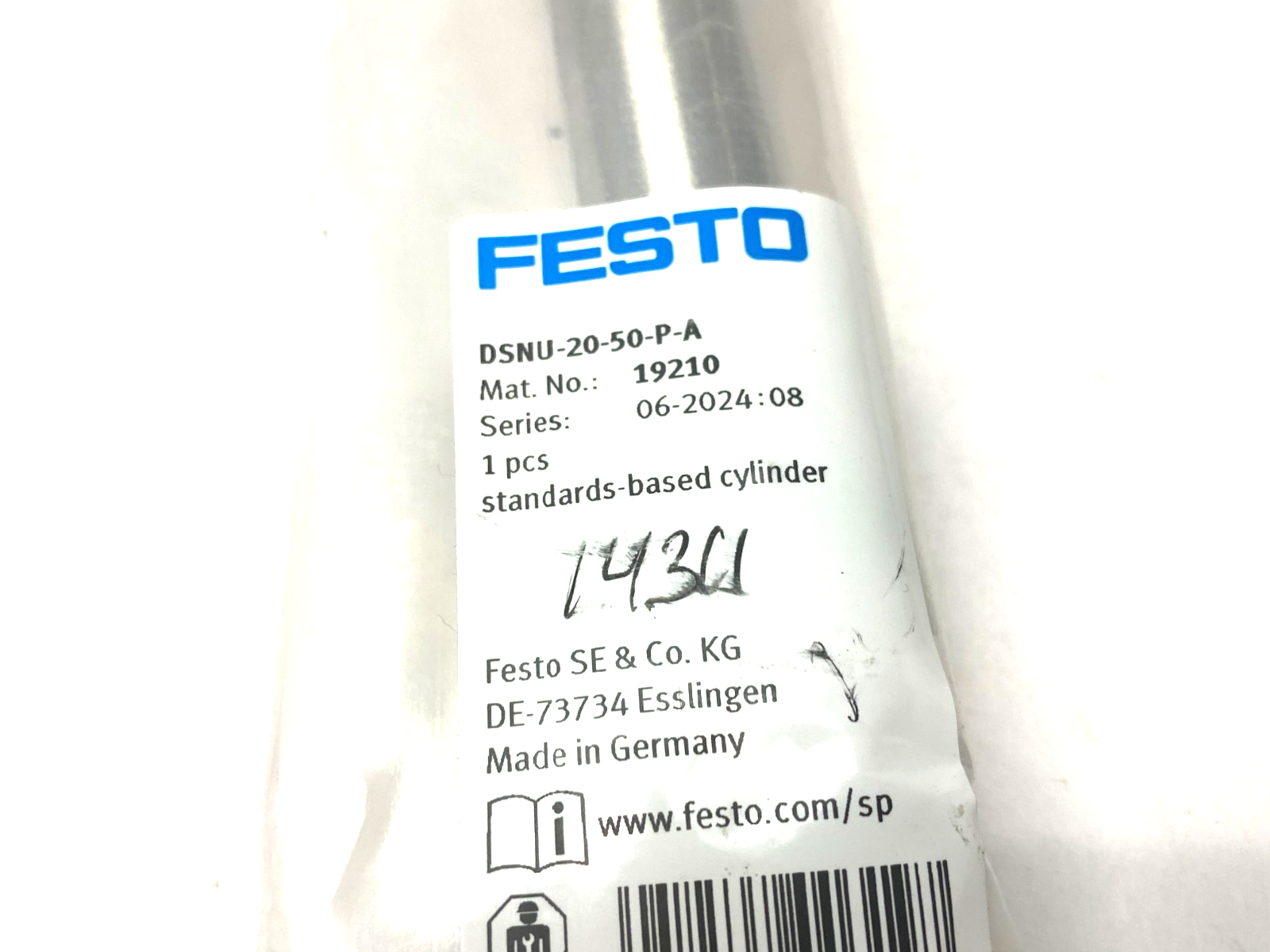 Festo DSNU-20-50-P-A Round Body ISO Cylinder 20mm Bore 50mm Stroke 19210 - Maverick Industrial Sales