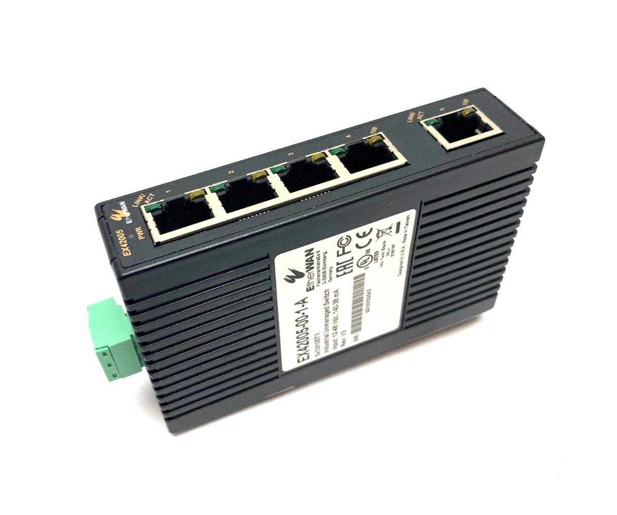 EtherWAN EX42005-00-1-A Compact Unmanaged Ethernet Switch 5x10/100TX - Maverick Industrial Sales