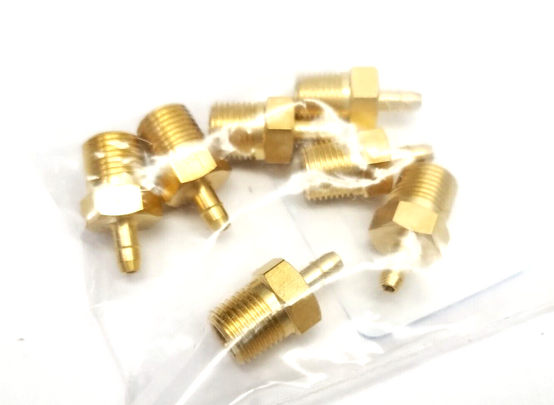 Beswick Engineering MPAH-8332 1/8" NPT To 1/8 Hose Barb Brass Fitting LOT OF 7 - Maverick Industrial Sales