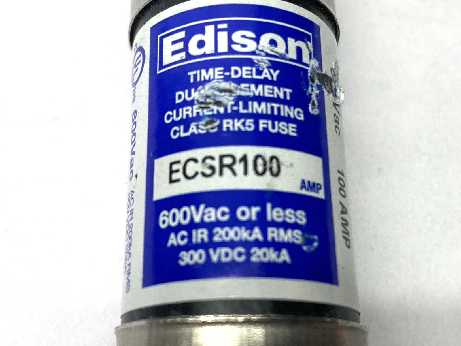 Edison ECSR100 Time Delay Dual Element Fuse Class RK5 600VAC 100A - Maverick Industrial Sales