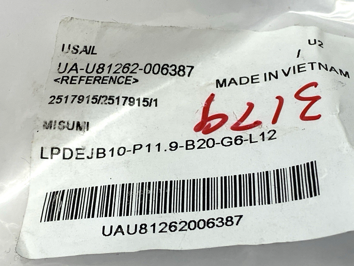 Misumi LPDEJB10-P11.9-B20-G6-L12 Large Head Locating Pin, Round/Diamond Head - Maverick Industrial Sales