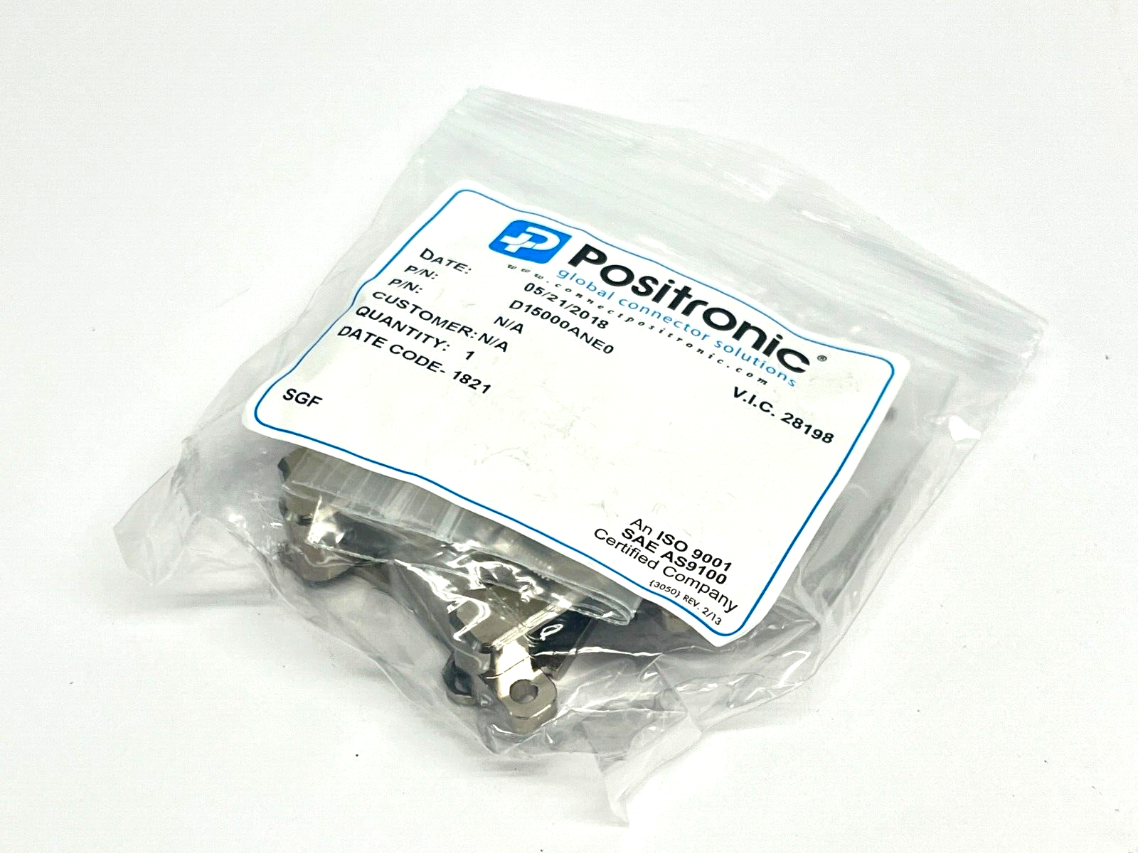 Positronic D15000ANE0 D-Sub Backshells Aluminum Size 2 - Maverick Industrial Sales