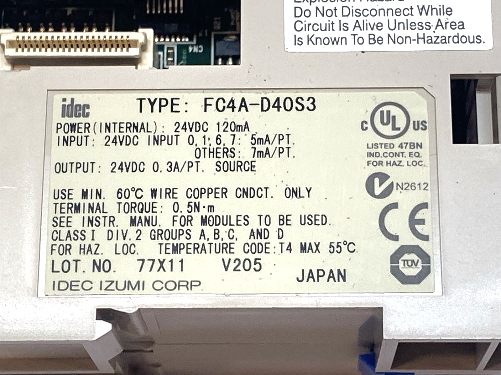 IDEC FC4A-HPC1 Communication Module w/ FC4A-D40S3 MicroSmart PLC 40 I/O 24VDC - Maverick Industrial Sales