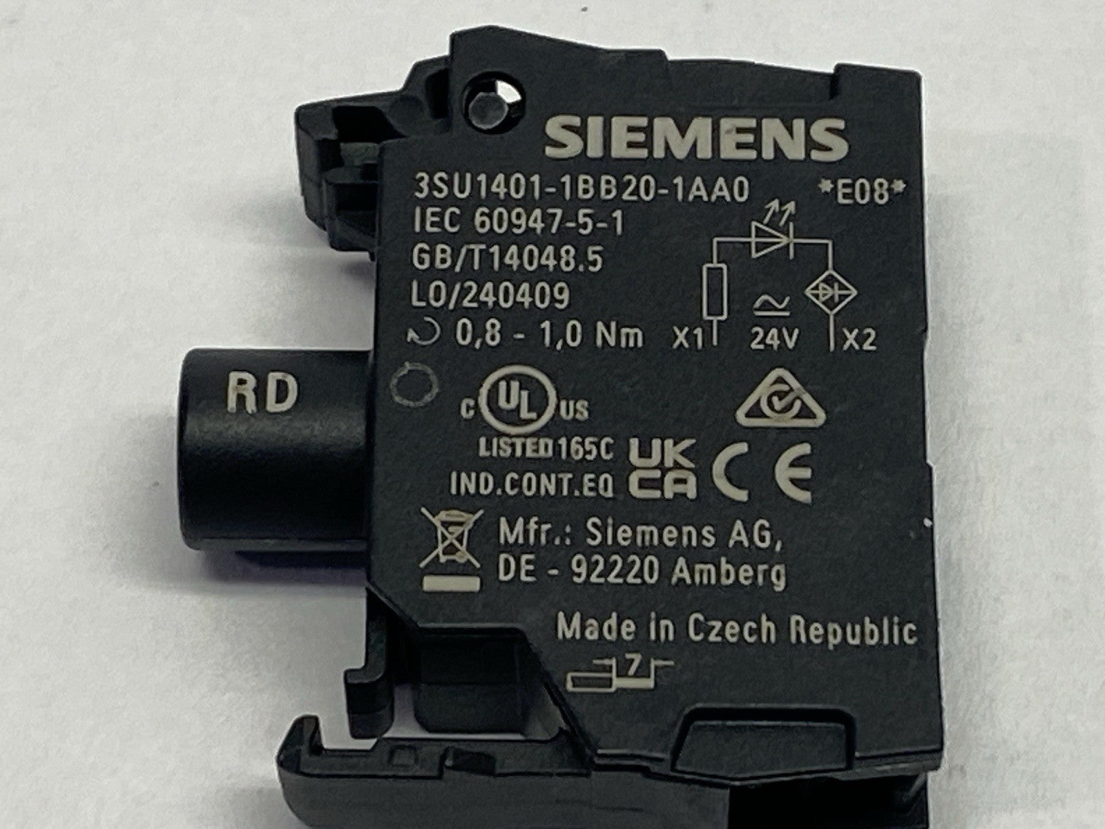Siemens 3SU1401-1BB20-1AA0 LED Contact Module LOT OF 2 - Maverick Industrial Sales